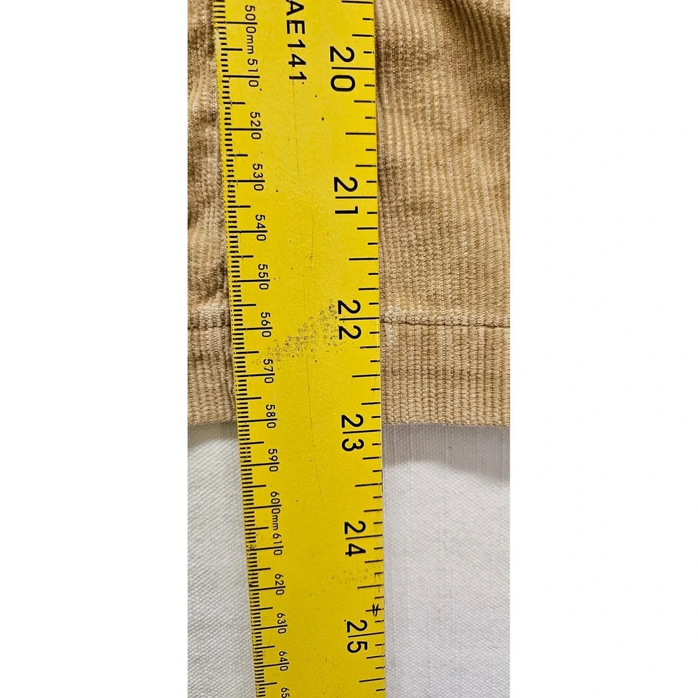 Old Navy Womens Tan Corduroy Button Front Utility Jacket Khaki Size L Cotton